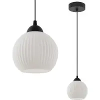 Light11 HOME Suspension Riffle noir 1 flamme verre blanc boule E27