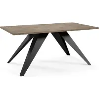 FURNLUX Table basse Aria Gris Et Noir 60cm / Couleur principale : Gris / Dimensions : 60 x 48 x 120 cm