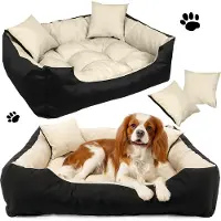 EDANTI Lit pour chien Canapé-lit imperméable 130X105 Cm Beige