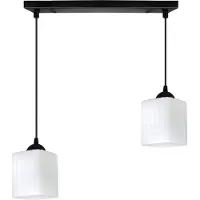 Light11 HOME Suspension Riffle noire – suspension à 2 ampoules avec cubes blancs E27
