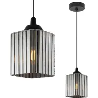 Light11 HOME Suspension Riffle noire à 1 ampoule avec abat-jour cube couleur graphite E27