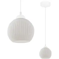 Light11 HOME Suspension Riffle blanc 1 flamme verre blanc boule E27