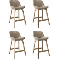 MOB-IN Lot de chaises MILK d'îlot et bar en chêne et assise tissu bouclette 65cm