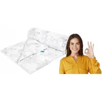 Wendre Couette douce anti-allergique grise et blanche à fleurs 160x200 cm