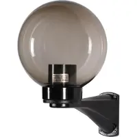 H4L Lampe murale boule Ø20cm - Lampe d'extérieur IP44 résistante aux intempéries, adaptée aux LED, lampe de jardin pour terrasse & cour, transparent/noir, matériel de montage inclus