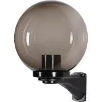 H4L Lampe murale boule Ø25cm - Lampe d'extérieur IP44 résistante aux intempéries, convient aux LED, lampe de jardin pour terrasse & cour, transparent/noir, matériel de montage inclus