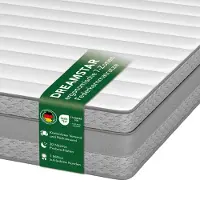 Dreamstar Matelas à ressorts ensachés en forme de tonneau 7 zones de haute qualité | 90 x 200 cm | 21 cm d'épaisseur | H3 | moyennement ferme | Tape Edge