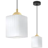 Light11 HOME Suspension RIFFLE noir et or 1 ampoule blanc cube E27