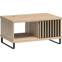 Minio , table basse "CALI 8", avec pieds en métal, chêne Artisan / couleur noire