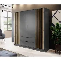 Minio Armoire NELLY 4D Artisan chêne / graphite