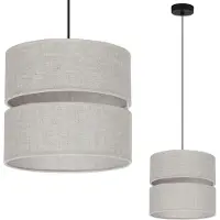Light11 HOME Suspension Len Duo noir 1 flamme Abat-jour beige clair L01 20cm