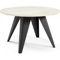FURNLUX Table basse Fare Blanc 75cm / Couleur principale : Blanc / Dimensions : 75 x 50 x 75 cm