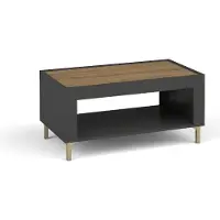 Minio , Table basse "ASSO 9", Table basse, Couleur noir / Chêne whisky