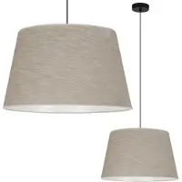 Light11 HOME Lampe à suspendre Len Kegel noir 1 flamme Abat-jour Beige L05 44cm