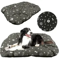 EDANTI Litière pour chien 90X70 Cm Oreillers Canapé Sofa Playpen Shaggy Bones Silver