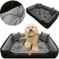 EDANTI Litière pour chien imperméable Sofa 75X65 Cm Litière Oreillers Canapé Sofa Gris