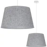 Light11 HOME Lampe à suspendre Len Kegel blanc 1 flamme Abat-jour Gris L04 44cm