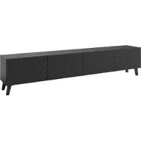 MINIO go for it , Armoire TV, Buffet TV debout LOKET 4 abattants, 190 cm, noir graphite