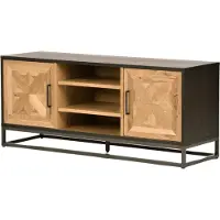 FURNLUX Pied de Tv Indus Chêne Et Graphite 133cm / Couleur principale : Beige / Dimensions : 133 x 55 x 39 cm