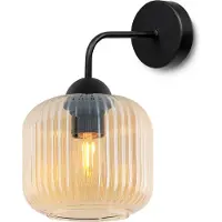 Light11 HOME Applique murale Riffle Noir 1 flamme verre miel cylindre E27