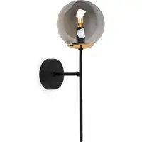 Light11 HOME Applique murale Siena noir-or 1 flamme verre gris fumé E14