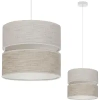 Light11 HOME Suspension Len Duo blanc 1 flamme Abat-jour Beige clair-Beige L06 20cm