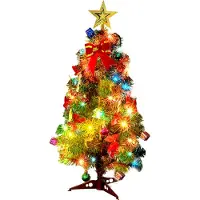 Mc star 45CM Mini sapin de Noël artificiel avec des ornements pour la photographie de Noël Accueil Mariage Festival Party Deko, 45cm