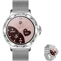 Mc star Smartwatch pour femme, 1,2 pouces HD ronde montre femme appel Bluetooth Smart Watch étanche Fitness Tracker pour iOS Android