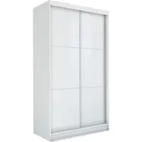 MargaretHadas24 Armoire Vena 150 cm avec 2 portes coulissantes Armoire à portes coulissantes (couleur : blanc, lacobel blanc)
