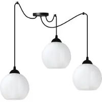 Light11 HOME Suspension Costa Black Spider – Suspension à 3 ampoules avec boules blanches E27