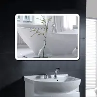 Supfine Miroir de salle de bain LED miroir de salle de bain 70x50 cm éclairage miroir de salle de bain miroir mural interrupteur tactile