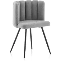 CLIPOP Chaise de salle à manger, chaise de cuisine en velours, set de 1 chaise de salon rembourrée, fauteuil d'accentuation pour chambre à coucher,Gris foncé