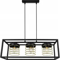 Light11 HOME Rasti Cage Lampe à suspendre - Plafonnier pour le salon, la chambre à coucher et la salle à manger - Suspension en métal et en verre - E27 - Or - 3-flamme