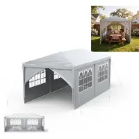 XINZI Pavillon 3x6 m Pavillon de jardin Tente de réception Gazebo avec parois latérales amovibles, imperméable, structure en acier stable, pour les fêtes dans le jardin, gris