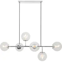 Light11 HOME Plafonnier Siena chrome 6 flammes verre beige E14 bras longs