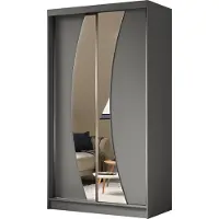 MargaretHadas24 Armoire Vex de 120 cm avec miroir, 2 portes coulissantes (couleur : graphite)