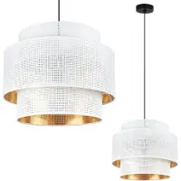 Light11 HOME Asti Trio Lampe À Suspendre Blanc Or 35Cm Mesh