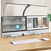 ROSNEK lampe de bureau LED 24W 80cm Pinceable Dimmable 5 températures de couleur Protection des yeux réglable Lampe de bureau pour le bureau, la lecture, l'étude