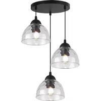 Light11 HOME Lampe à suspendre Venice à 3 flammes avec abat-jour en verre transparent E27