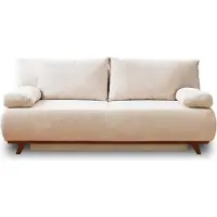 Best Mobilier Cristal - canapé 3 places - convertible avec coffre - en velours texturé , Beige