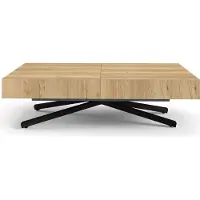 FURNLUX Table basse Sanna X Beige 80cm / Couleur principale : Beige / Dimensions : 80 x 80 x 200 cm