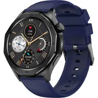 Douself ET480 Smartwatch, montre de sport, écran 1,43 pouces, traqueur de fitness, Bluetooth 5.2, plusieurs modes de sport, bracelet en silicone, bleu