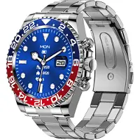 Douself A12 Smartwatch, bracelet de sport, Smartwatch homme, Fitness tracker, écran tactile IPS 1,28'', IP67 étanche, avec appels Bluetooth, modes sport, bleu+rouge
