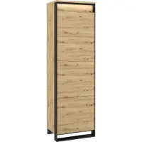MINIO go for it , Armoire "QUANT 2", Armoire à portes battantes, 60cm, Chêne Artisan / Couleur noir