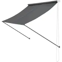 In And OutdoorMatch Store Asa - Gris - 350 x 120 cm - Store à bras tombant - acier et tissu - protection UV - hydrofuge