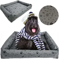 EDANTI Litière pour chien imperméable Sofa 115X95 Cm Litière Oreillers Canapé Sofa Bones Black