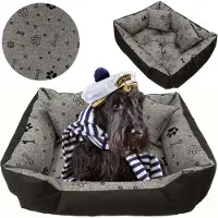 EDANTI Literie Pour Chiens Imperméable Sofa 130X105 Cm Literie Oreillers Canapé Sofa Bones Black