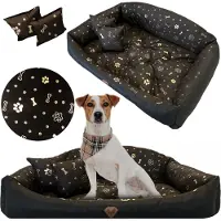 EDANTI Literie Pour Chiens Waterproof Sofa 75X65 Cm Shell Bedding Pillows Couch Sofa Bones Gold