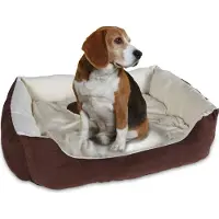 H4L Lit pour chien marron-beige 72x58x18cm Coussin pour chien Corbeille pour chien