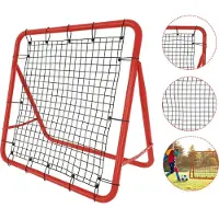 XINZI Football Rebounder Kickback Paroi de rebond Filet, portable Solo Rebound Kick Trainer, pour exercices, tir au but, entraînement technique(100 x 100 x 65 cm, rouge)